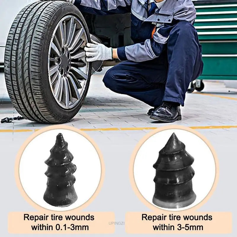 Universal Vacuum Tyre Repair Nail Kit Tubeless Tire Puncture Screw Fix Car Motorcycle ATV Patch Set