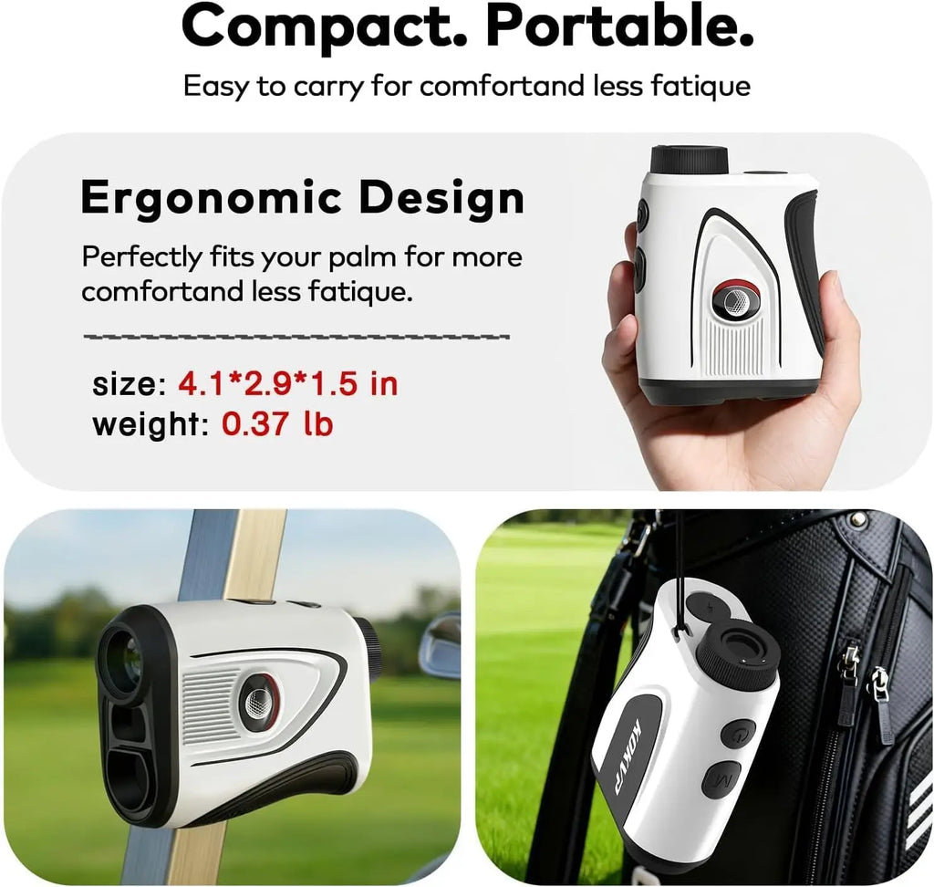 KOKVP Golf Rangefinder 7X 905nm 1200 Yard Multifunctional Rangefinder Monocular Telescope with Slope Compensation Flag Lock Vibration USB Rechargeable for Golfer and Outdoor Measuring