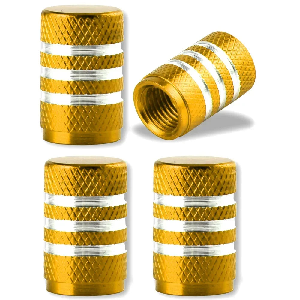Aluminum Alloy Tire Valve Stem Caps 4 Pcs Universal Stem Covers for Cars Motorcycles and Bikes Auto Tire Accessoires