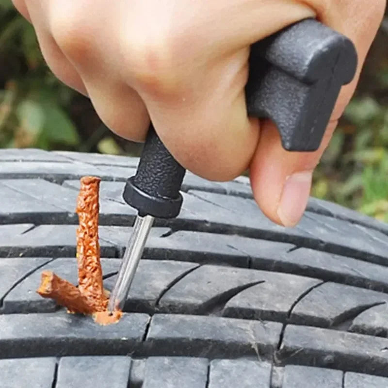 Roadside Emergency Tubeless Tire Puncture Repair Kit Rubber Plugs Insertion Tools for Auto Motorcycle Truck SUV ATV