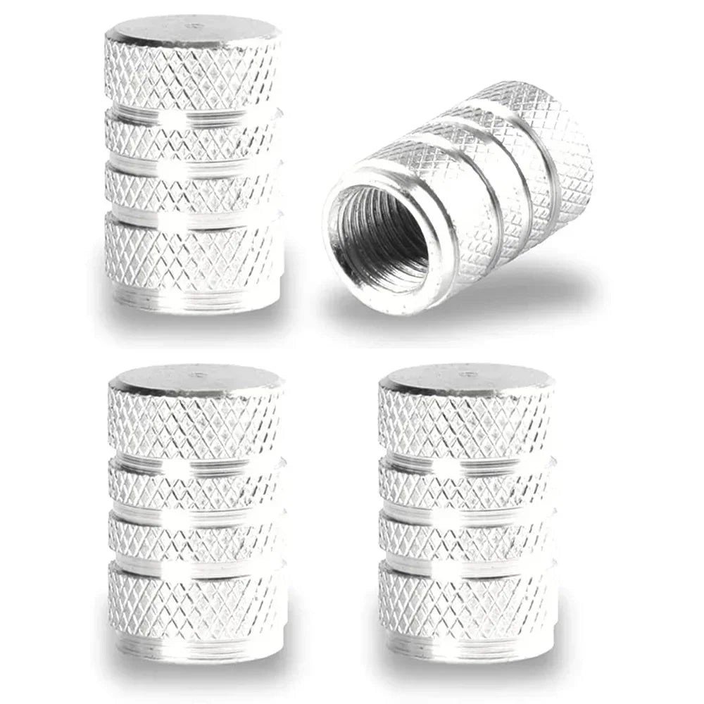 Aluminum Alloy Tire Valve Stem Caps 4 Pcs Universal Stem Covers for Cars Motorcycles and Bikes Auto Tire Accessoires