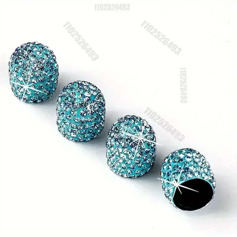 4/2pcs Diamond Crystal Motorcycle Car Tire Valve Caps Shining Dust-proof Wheel Valve Cover Vehicle Bling Valve Cap Styling Toos