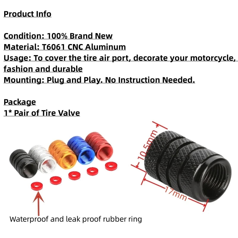 CNC Aluminum Valve Stem Caps for Harley Davidson Motorcycle Wheel Tire Covers Motorcycle Accessories 8 colors H3