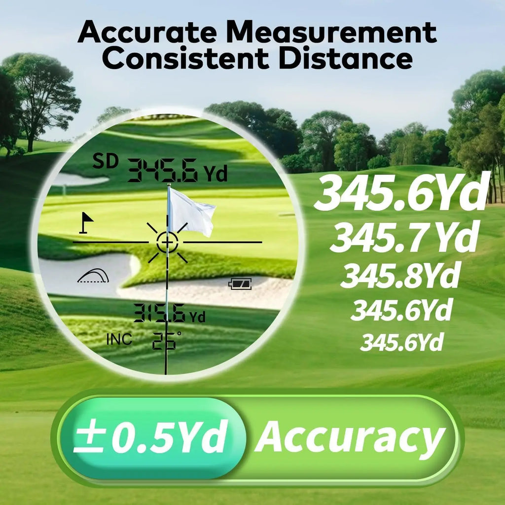 KOKVP Golf Rangefinder 7X 905nm 1200 Yard Multifunctional Rangefinder Monocular Telescope with Slope Compensation Flag Lock Vibration USB Rechargeable for Golfer and Outdoor Measuring