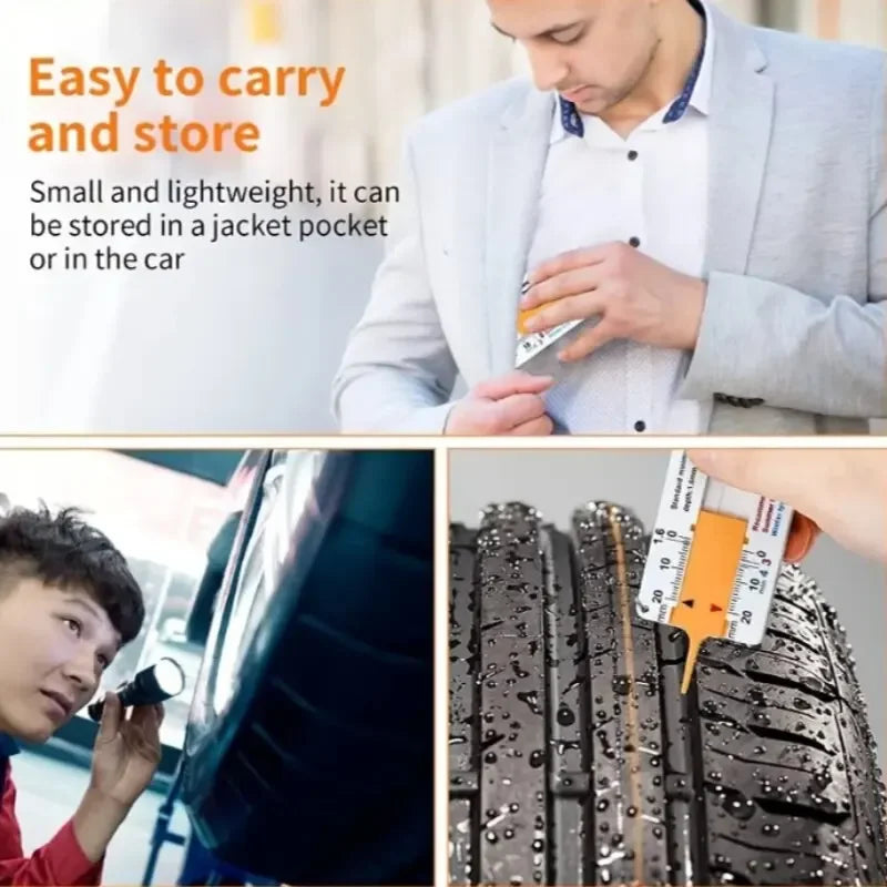 1PC Portable Tire Tread Depth Gauge 0-20mm Vernier Caliper Ruler for Car Motorcycle Truck Maintenance