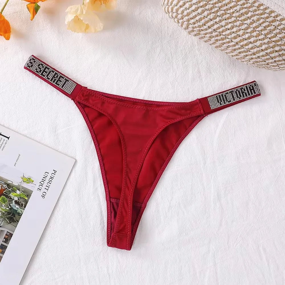Victoria Secret Very Sexy Shine Script Thong Panty Sexy Lingerie Women Underwear Seamless Hot Sale