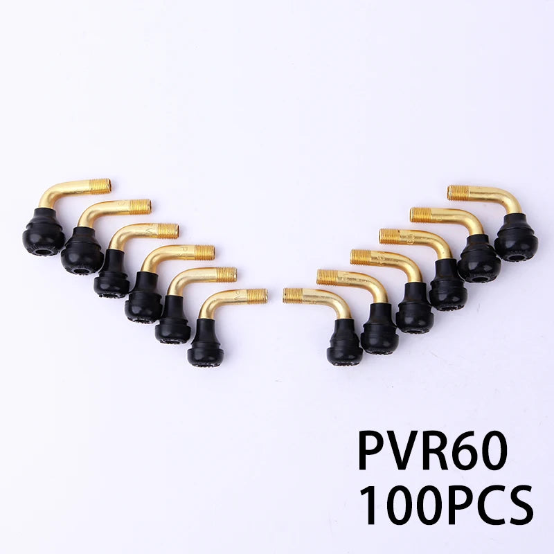 100PCS PVR70 PVR40 PVR50 PVR60 Rubber Valve Core Electric Car Tubeless Tire Valve Elbow Motorcycle Tire Valve Removal Tool