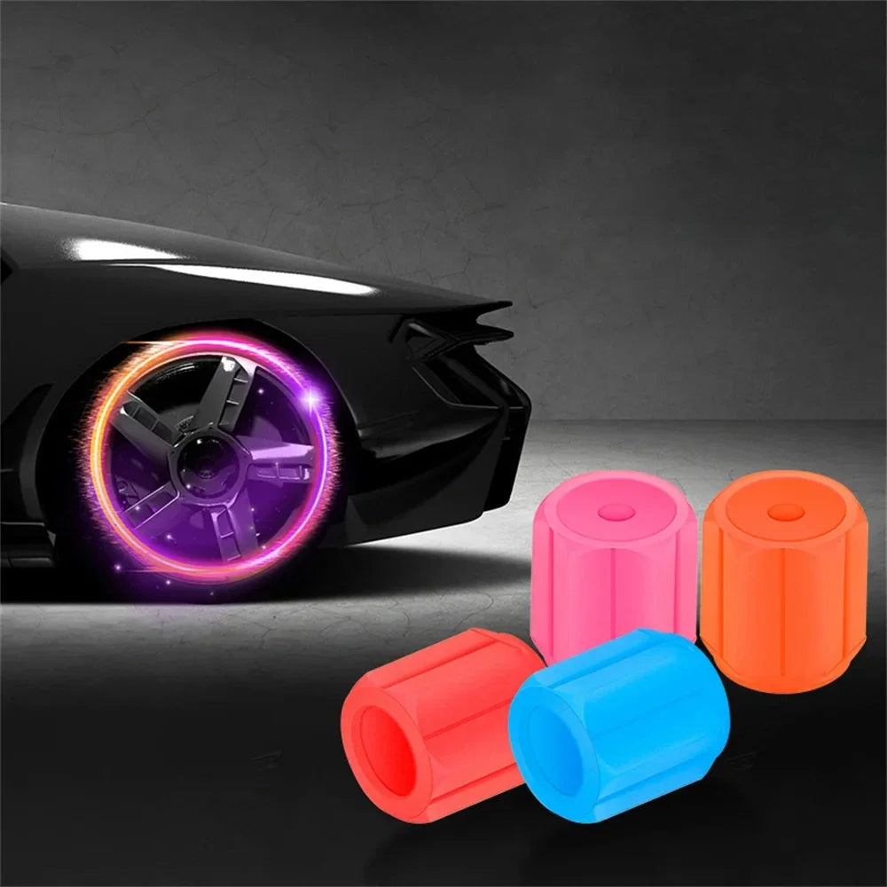 Motorcycle, bicycle wheel hub, valve cap, car luminous tire, valve cap, fluorescent green blue luminous