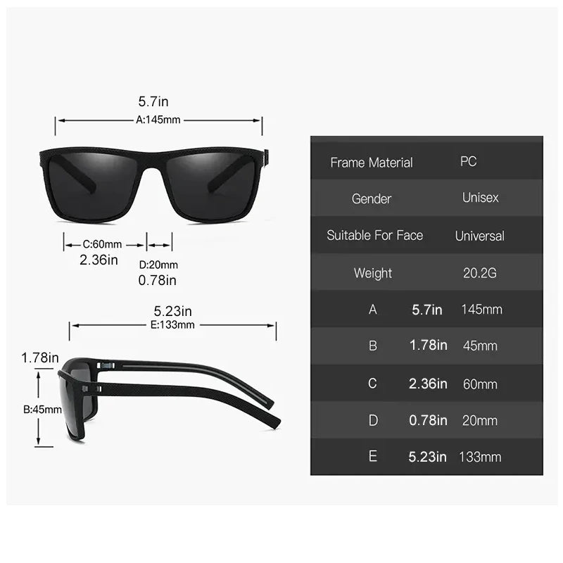 Square Outdoor Sport Sunglasses for Men and Women Lightweight Frame Sun Glasses with UV Protection Eyewear UV400 Gafas De Sol