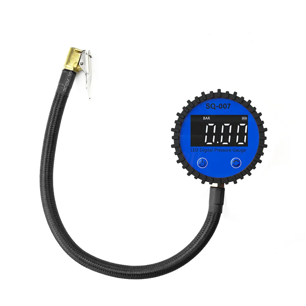 Car Motorcycle 0-255 PSI Tire Pressure Gauge LED Digital Display Inflation Hose Tire Pressure Monitor Pressure Gauge