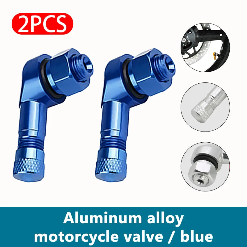 SEAMETAL 1/2pcs Universal Motorcycle Wheel Tire Valves Stem Cap Air Tire Cover 90 Degree CNC Aluminum Tubeless Valve Stems