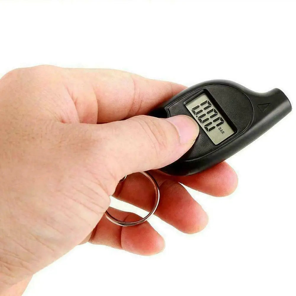 Mini Keychain Style Tire Gauge Digital Lcd Display Car Tire Air Pressure Tester Meter Auto Car Motorcycle Tire Safety Alarm