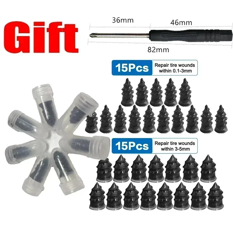 10-30Pcs Emergency Tire Puncture Repair Nails Universal Car Motorcycle Bike Vacuum Tyre Repair Nail Quick Fix Tool Kit