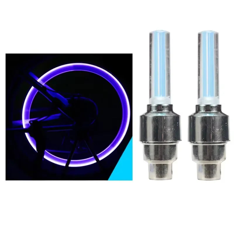 2PCS Bicycle Lights Motion Sensor LED Lights Road MTB Bike Tire Valve Caps Wheel Spokes LED Light Bicycle Accessories Neon Flash