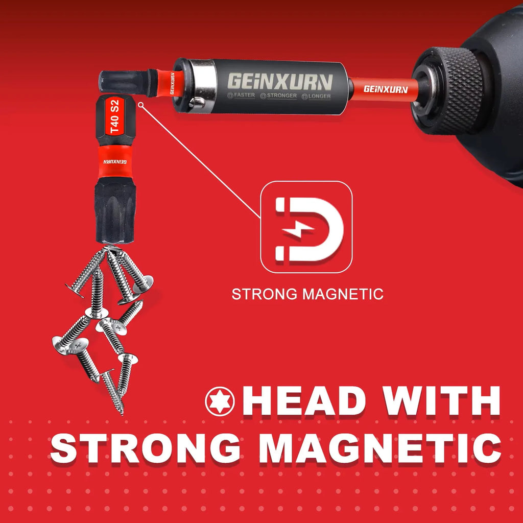 Geinxurn 2In S2 Magnetic T40 Torx Bits Set, Motorcycle Repair Tools & Suitable for Motorcycle Maintenance