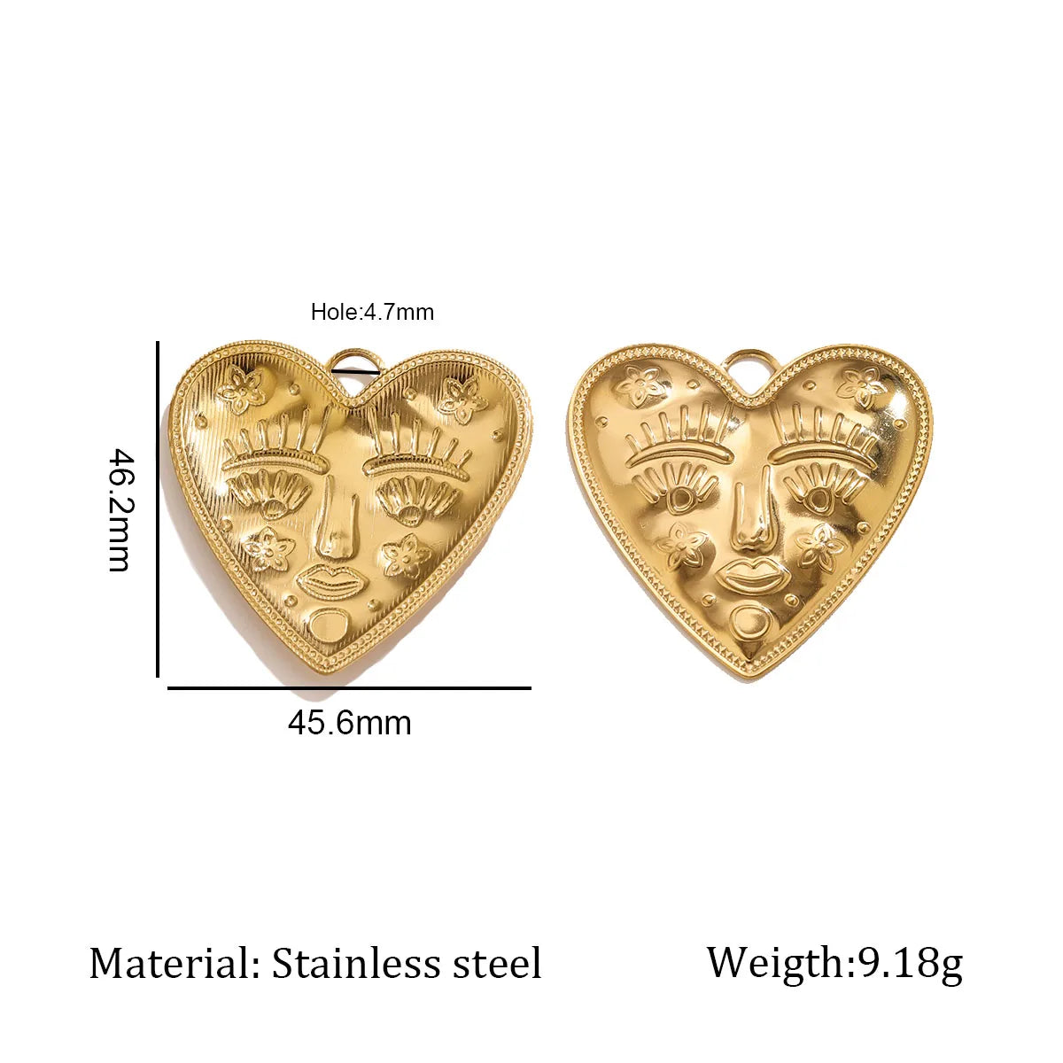 5Pcs PVD Gold Stainless Steel Heart Charms Boho Enamel Sunflower Pendants For DIY Jewelry Findings For Bracelet Necklace Making