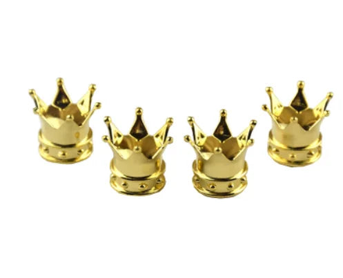 4 PCS Universal Crown Wheel Valve Covers Air Dustproof Waterproof Car Motorcycle Tyre Rim Covers Car Decoration Valve Caps