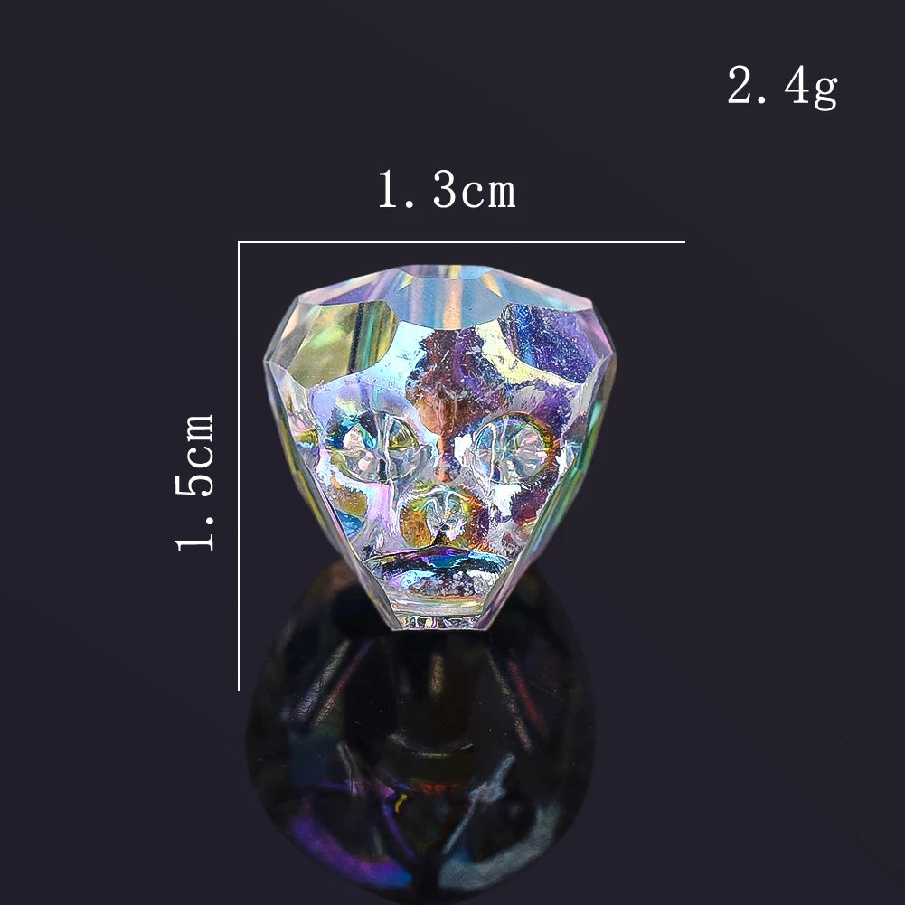Faceted Crystal Skull Beads 13mm Halloween DIY Jewelry Making Charms Accessories Bracelets Necklaces Decorations Gothic Craft