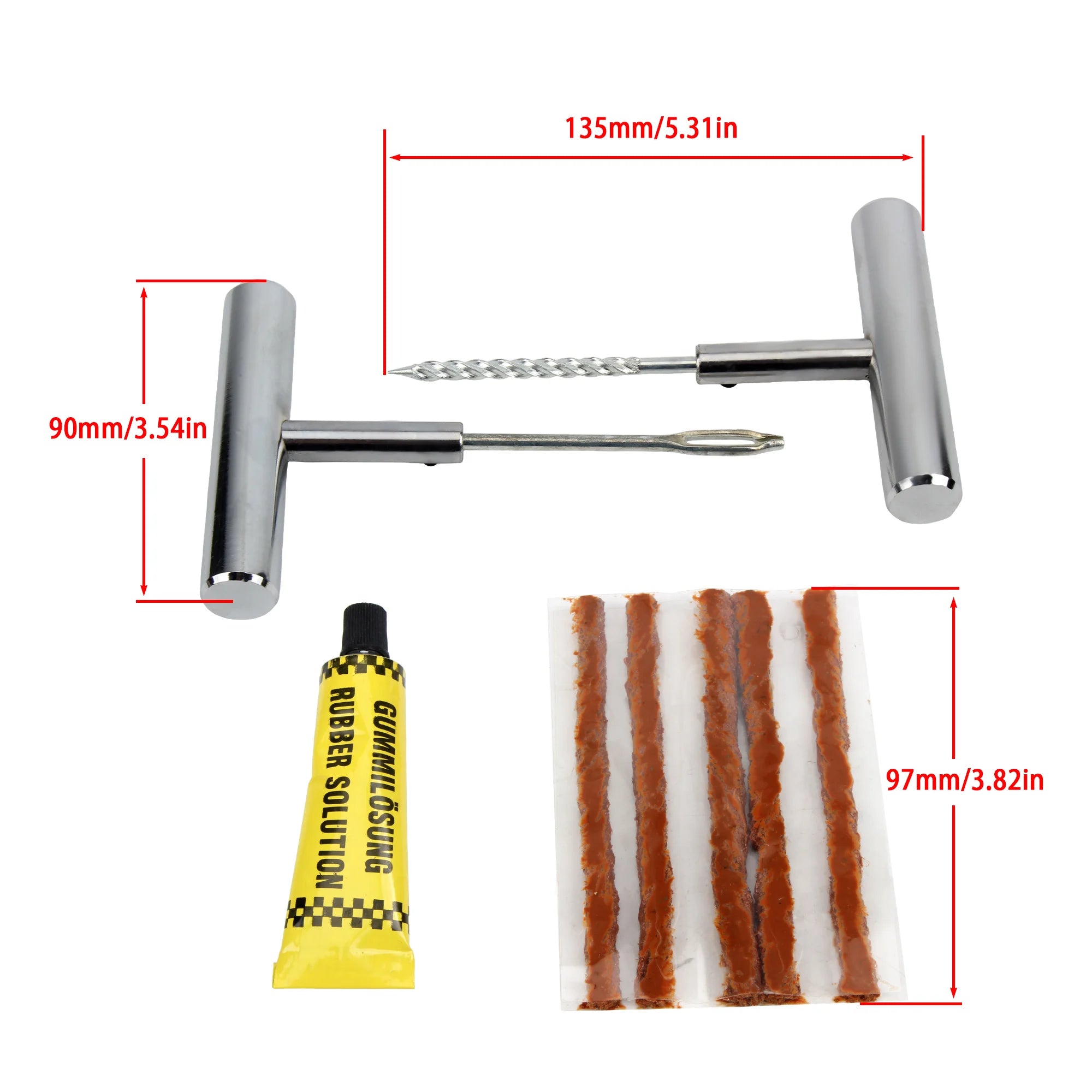Universal Motorcycle Tire Repair Tools Set Dirt Pit Bike Rubber Strips Tubeless Tyre Puncture Studding Plug Tire Repair Tool