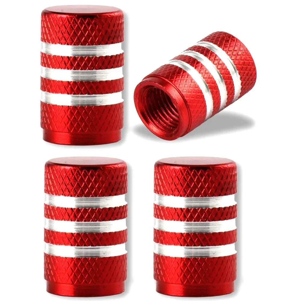 Aluminum Alloy Tire Valve Stem Caps 4 Pcs Universal Stem Covers for Cars Motorcycles and Bikes Auto Tire Accessoires