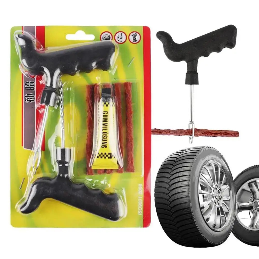 Tire Repair Kit Quick Motorcycle Emergency Tubeless Tire Puncture Repair Tools Tire Rubber Strips Puncture Plugs Repair Tool