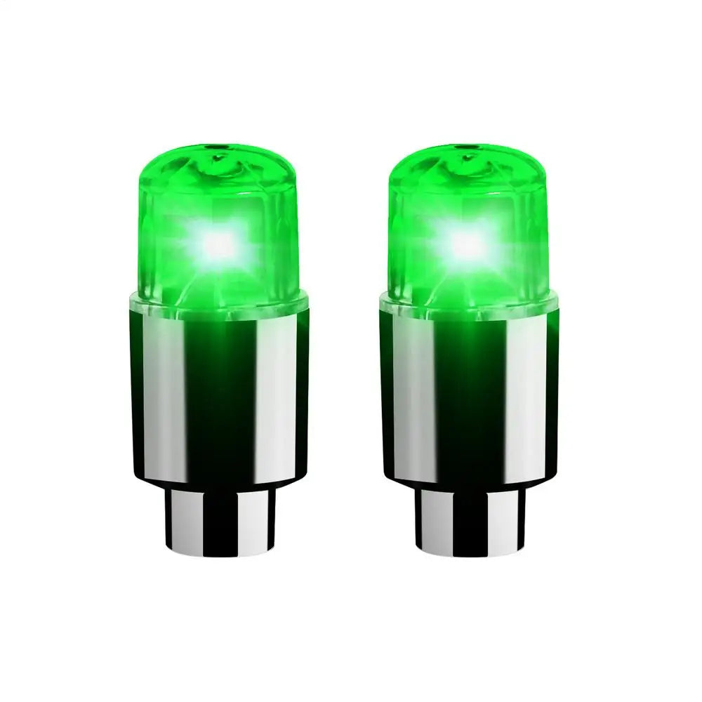2PCS Car Tire Valve LED Lights Colorful Wheel Rim Lights with Intelligent Motion Sensor for Motorcycle Night Safety Decoration