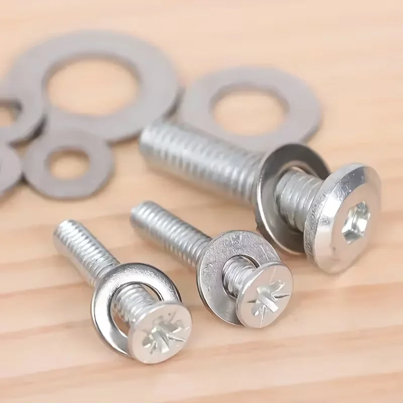 Stainless Steel Flat Washer Assortment Kit (M2, M2.5, M3, M4, M5, M6, M8, M10) - Suitable for Home Decorations& Factory Repairs