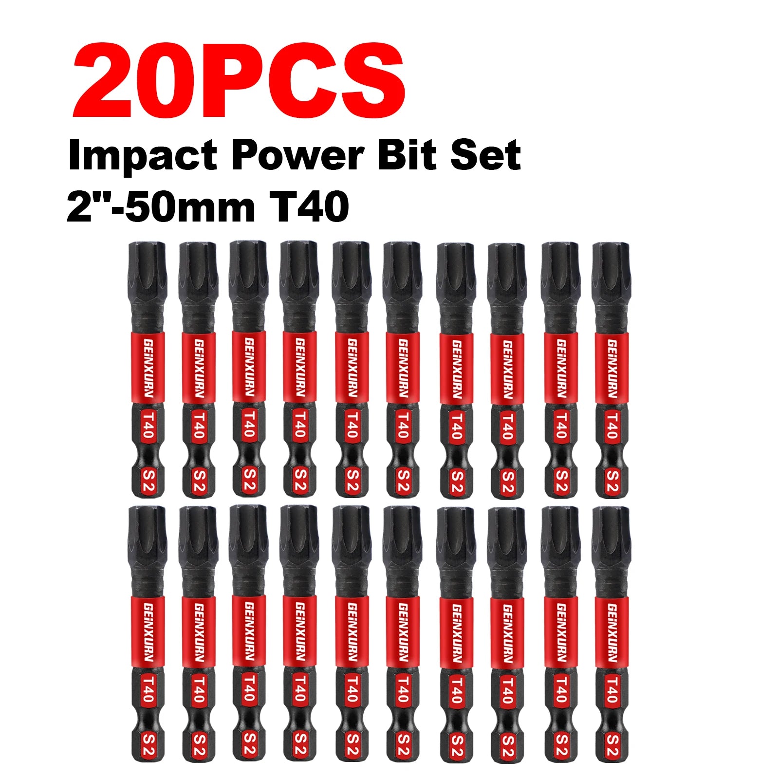 Geinxurn 2In S2 Magnetic T40 Torx Bits Set, Motorcycle Repair Tools & Suitable for Motorcycle Maintenance