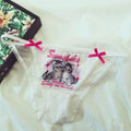 Cute Cat Girls Panties Thin Sexy Japanese Women Briefs Ice Silk Lady Thong Underwear Female Low Waist G String Lingerie