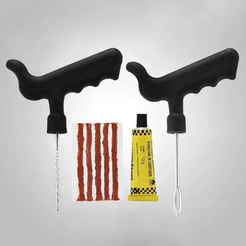 Roadside Emergency Tubeless Tire Puncture Repair Kit Rubber Plugs Insertion Tools for Auto Motorcycle Truck SUV ATV