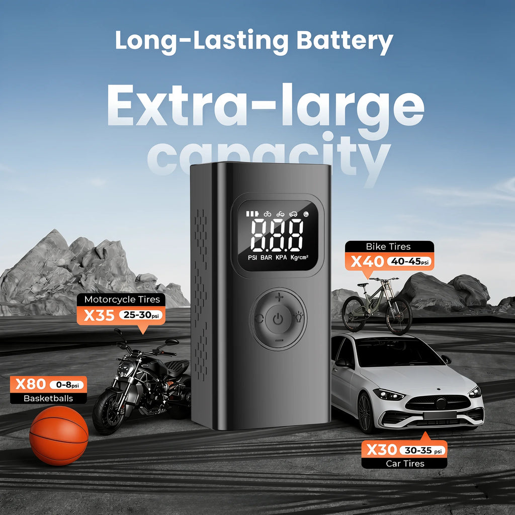 150PSI Portable Air Compressor Wireless Car Tire Inflator Pump Electric Air Pump for Car Tires Bicycle Motorcycle Ball