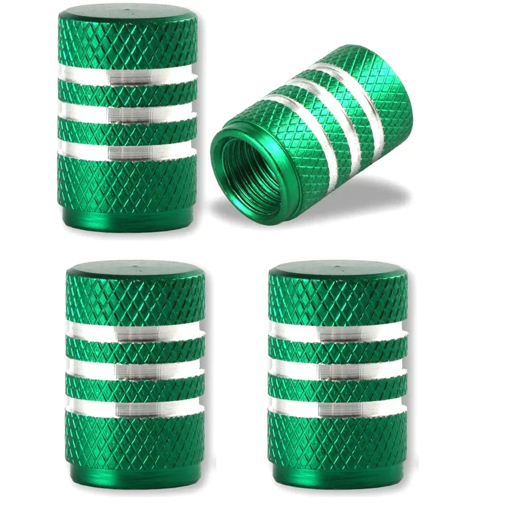 Aluminum Alloy Tire Valve Stem Caps 4 Pcs Universal Stem Covers for Cars Motorcycles and Bikes Auto Tire Accessoires