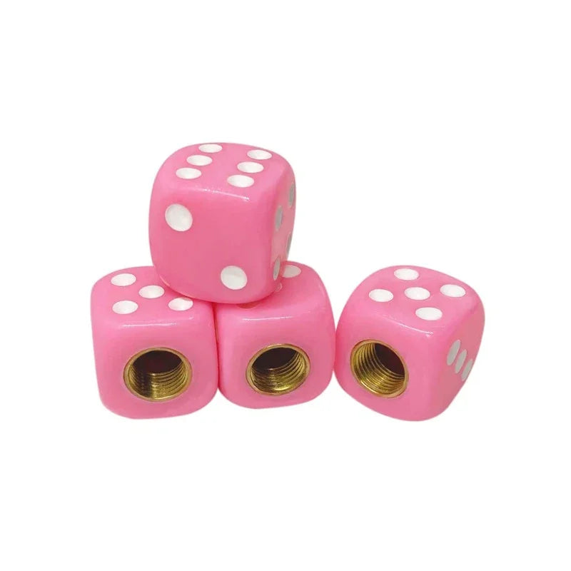 Dice Valve Cap Acrylic Motorcycle Wheel Stem Cover Bicycle Dustproof Stem Cap Multicolored Tire Cap for Bike Car Bicycle Truck