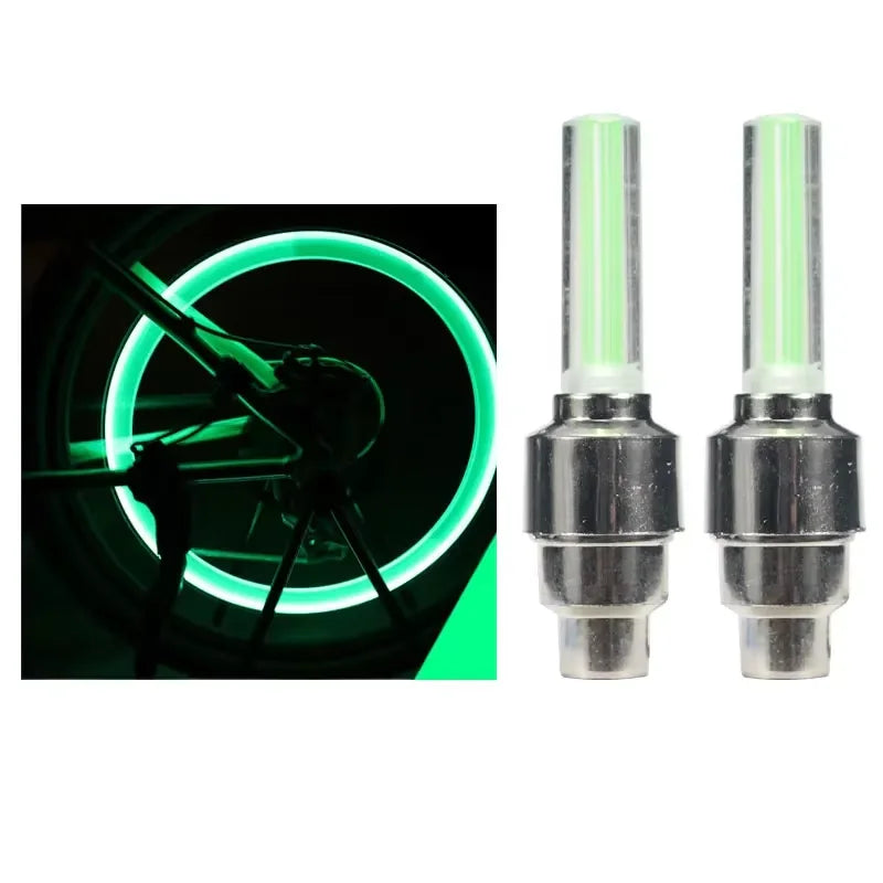 2PCS Bicycle Lights Motion Sensor LED Lights Road MTB Bike Tire Valve Caps Wheel Spokes LED Light Bicycle Accessories Neon Flash