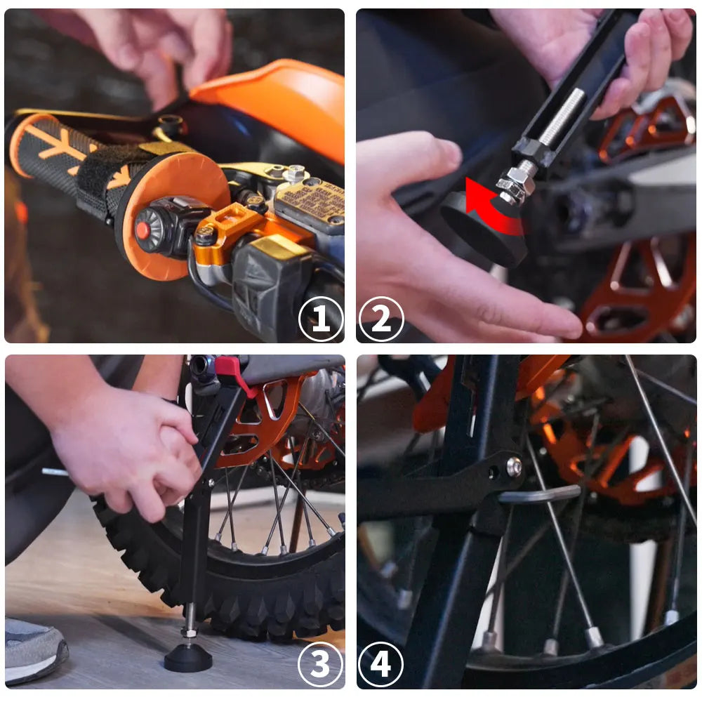 Paddock Stand Universal Motorcycle Wheel Stand Lift Portable Handle Single Sided Front Rear Support Foldable Tire Repairing Tool