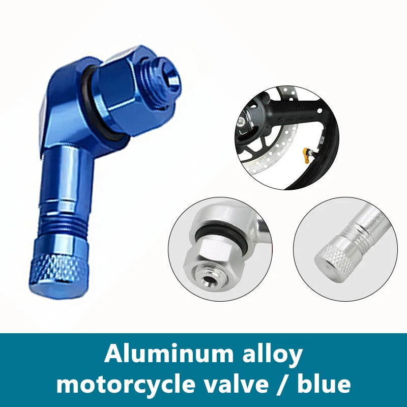 SEAMETAL 1/2pcs Universal Motorcycle Wheel Tire Valves Stem Cap Air Tire Cover 90 Degree CNC Aluminum Tubeless Valve Stems