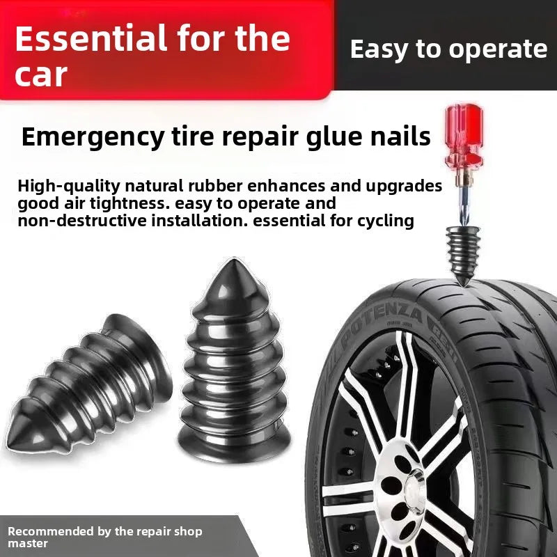 Universal Vacuum Tyre Repair Nail Kit Tubeless Tire Puncture Screw Fix Car Motorcycle ATV Patch Set