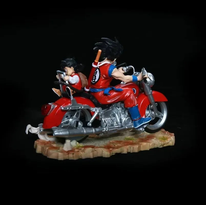 Dragon Ball Super Saiyan Gk Figure Goku Gohan Motorcycle Rotatable Tires Boxed Collectible Model Decor For Anime Collectors