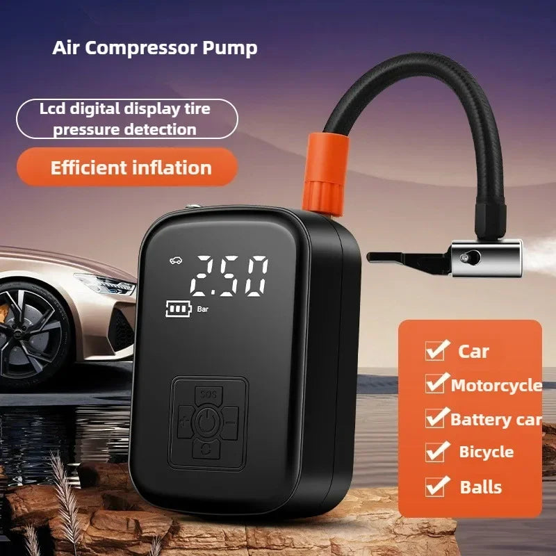 Portable Electric Tire Inflator Pump Wireless Car Air Compressor 150PSI Mini Car Air Pump For Car Motorcycle Bicycle Tire