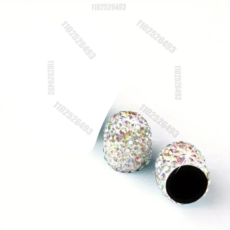 4/2pcs Diamond Crystal Motorcycle Car Tire Valve Caps Shining Dust-proof Wheel Valve Cover Vehicle Bling Valve Cap Styling Toos