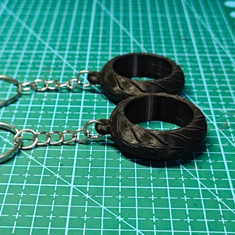 Motorcycle Tire Keychain Key Ring with Wheel Pattern Design for Biker Enthusiasts