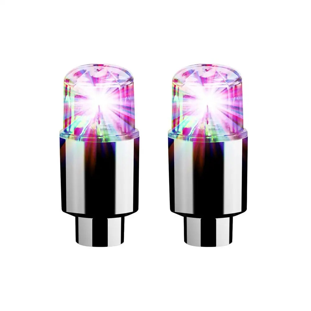 2PCS Car Tire Valve LED Lights Colorful Wheel Rim Lights with Intelligent Motion Sensor for Motorcycle Night Safety Decoration