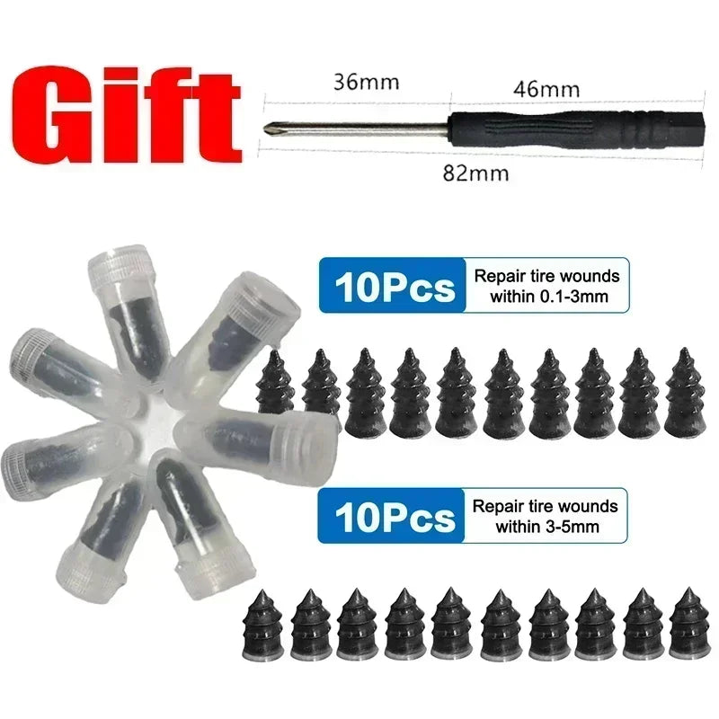 10-30Pcs Emergency Tire Puncture Repair Nails Universal Car Motorcycle Bike Vacuum Tyre Repair Nail Quick Fix Tool Kit