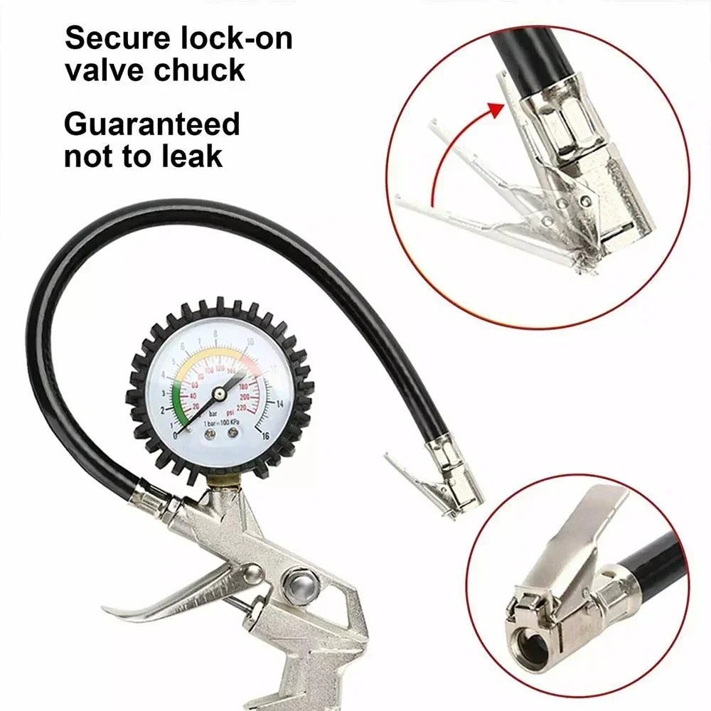 Car Tire Pressure Gauge 220 PSI High Precision Air Pressure Gun Monitor Tester Air Compressor Truck Motorcycle Tire Repair Tool