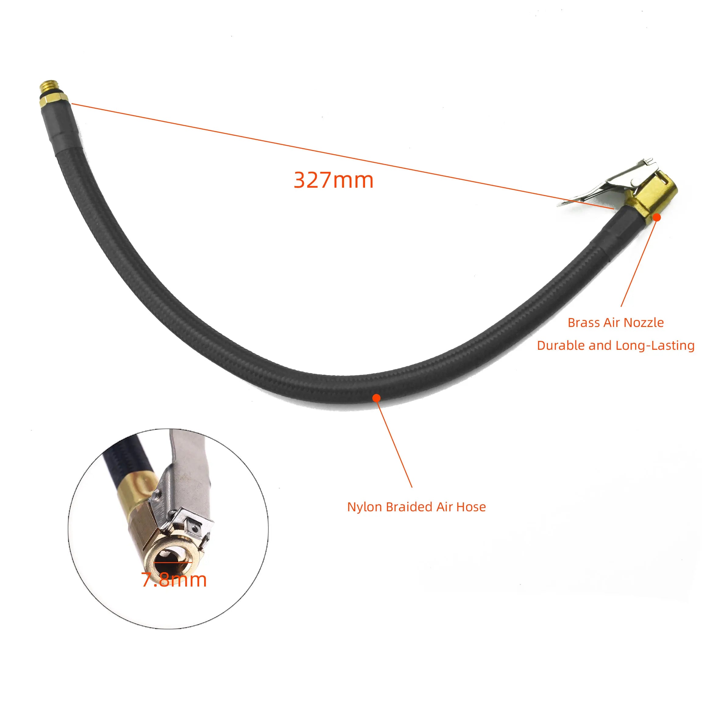 Car Motorcycle 0-255 PSI Tire Pressure Gauge LED Digital Display Inflation Hose Tire Pressure Monitor Pressure Gauge
