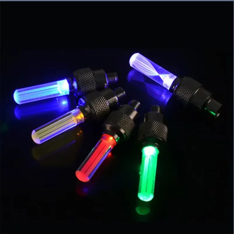 2PCS Bicycle Lights Motion Sensor LED Lights Road MTB Bike Tire Valve Caps Wheel Spokes LED Light Bicycle Accessories Neon Flash